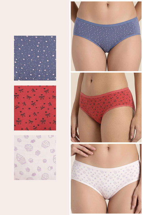 Zivame Regular Rise Full Coverage Hipster Panty (Pack of 3) - Multicolor — image 2